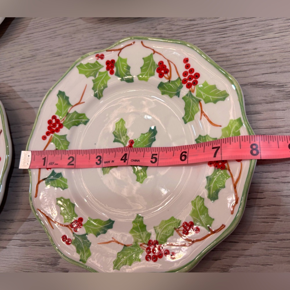 Andrea Sadek Set Of 6 Holiday Salad Plates ***Sold As A Set - Picture 5 of 5